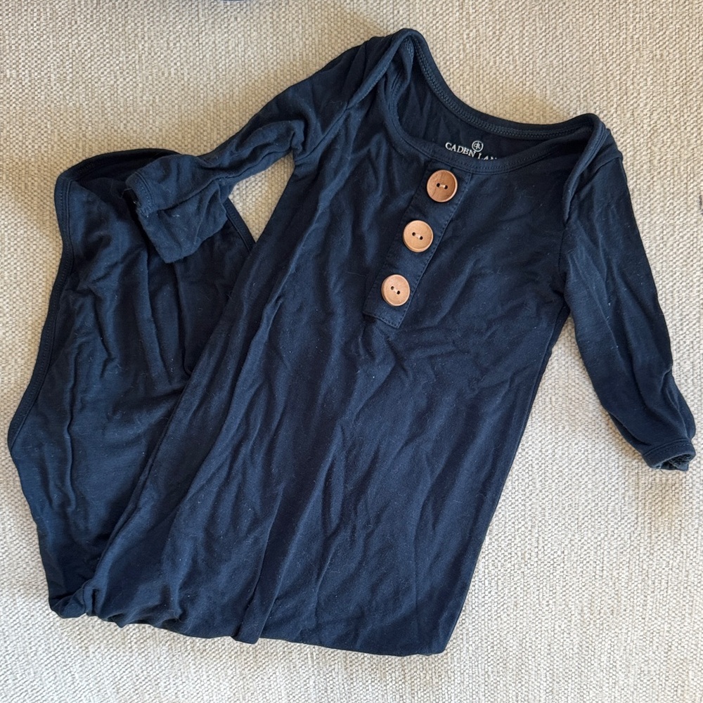 Caden Lane Black Dress with Wooden Buttons